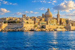 Valletta's golden harbor panorama